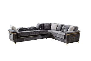Argo Upholstery Sectional - Gray by Galaxy Furniture