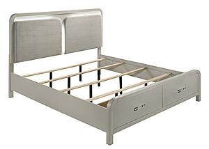 Aria Beige King 3Pc Set w/Bed & 2 Nightstand by Galaxy Furniture