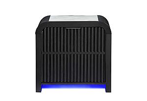 Beckett White/Black Nightstand w/LED, Cooler & Speaker by Global Furniture