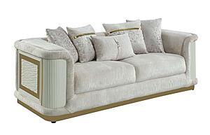 Bona Upholstery 3 piece Sofa Set - Cream by Galaxy Furniture