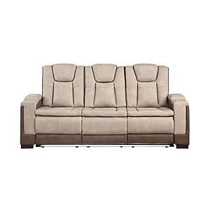 Bruno Faux Leather Reclining Sofa - Brown by Galaxy Furniture