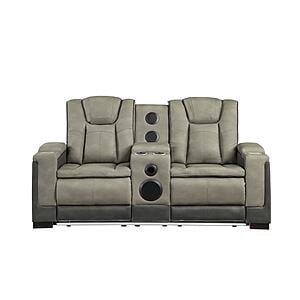 Bruno Faux Leather Reclining Sofa, Loveseat & Chair - Gray by Galaxy Furniture