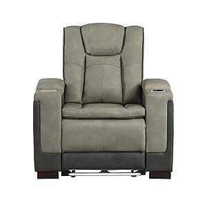 Bruno Faux Leather Recliner Chair - Gray by Galaxy Furniture
