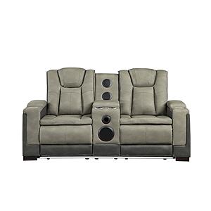 Bruno Faux Leather Reclining Loveseat - Gray by Galaxy Furniture