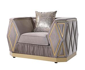 Cavalli Velvet Upholstery Chair - Taupe by Galaxy Furniture