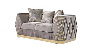Cavalli Velvet Upholstery Loveseat - Taupe by Galaxy Furniture