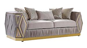 Cavalli Velvet Upholstery Sofa - Taupe by Galaxy Furniture
