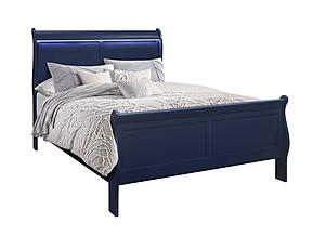 Charlie Blue Full Bed Group w/LED by Global Furniture