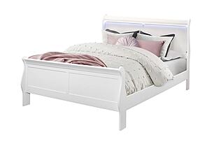 Charlie White Queen Bed Group w/LED by Global Furniture