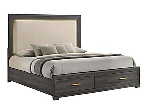 Colorado Charcoal Queen 2Pc Set w/Bed & 1 Nightstand by Galaxy Furniture