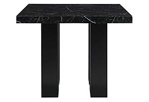 D04 Black Bar Table + 6 D04BS Black Velvet Bar Stool by Global Furniture