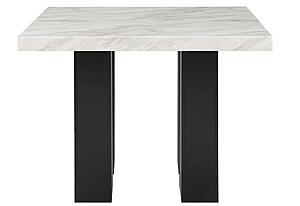 D04 White Bar Table & D04 Black Velvet Bar Stool by Global Furniture