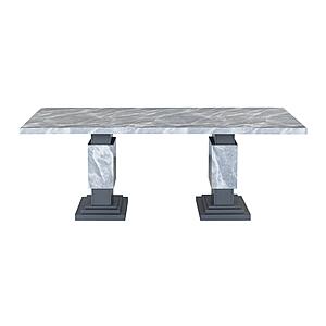 D1212 Grey Faux Marble Top Dining Table by Global Furniture