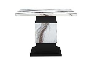D12 Black/White Square Faux Marble Table Top Bar Table by Global Furniture