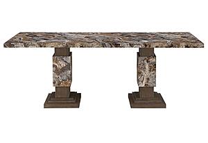 D12 Brown Faux Marble Top Dining Table by Global Furniture