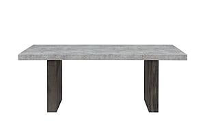 D2410 Grey Dining Table + 6 D86DC Grey Fabric Dining Chair by Global Furniture