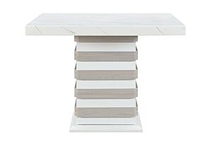 D2507 White/Grey Square Bar Table w/4 D06 Beige Bar Stools by Global Furniture