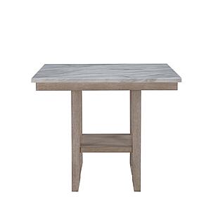 D4010BT Natural Bar Table + 6 D1622BS White Bar Stools by Global Furniture