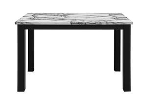 D8032DT White/Black Panda Dining Table & D9026DC Grey Fabric Dining Chair by Global Furniture
