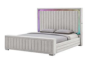 Elias/Emma Regular Fireplace Natural King Bed Group by Global Furniture
