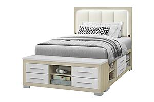 Emma Natural/White Full Bed Group by Global Furniture