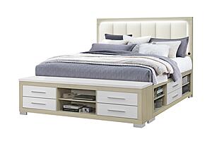 Emma Natural/White King Bed Group by Global Furniture