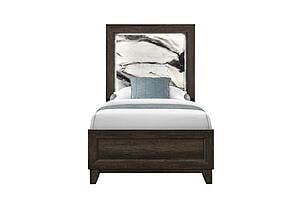 Harmony Brown Twin Bed w/LED by Global Furniture