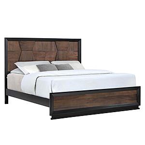 Houston Walnut Queen 2Pc Set w/Bed & 1 Nightstand by Galaxy Furniture