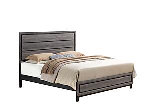 Kate Foil Grey Queen Bed, Dresser, Mirror, Nightstand by Global Furniture
