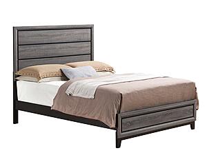 Kate Foil Grey Full Bed, Dresser, Mirror & Nightstand by Global Furniture