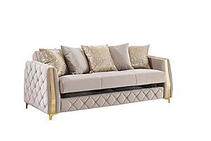 Lippa Upholstery 3 piece Sofa Set - Taupe by Galaxy Furniture
