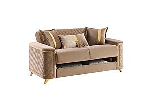Lisa Velvet Upholstery Loveseat - Copper by Galaxy Furniture