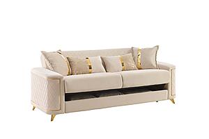Lisa Velvet Upholstery Sofa - Ivory by Galaxy Furniture