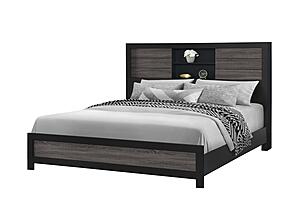 Lisbon Grey/Black Bookcase King Bed by Global Furniture
