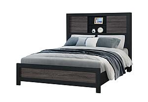 Lisbon Grey/Black Bookcase Full Bed by Global Furniture