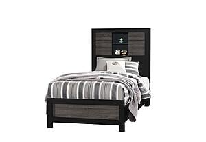 Lisbon Grey/Black Bookcase Twin Bed by Global Furniture
