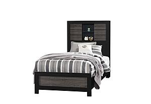 Lisbon Grey/Black Bookcase Twin Bed Group by Global Furniture