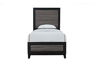 Lisbon Grey/Black Twin Bed, Dresser, Mirror & Nightstand by Global Furniture