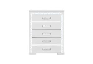 Naomi Silver Marble Chest w/LED by Global Furniture