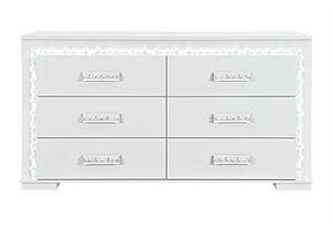 Naomi Silver Marble Dresser w/LED by Global Furniture