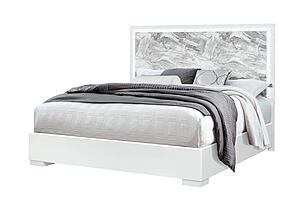 Naomi Silver Marble King Bed Group w/LED by Global Furniture