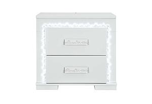 Naomi Silver Marble Nightstand w/LED by Global Furniture
