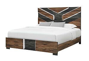Optimus Brown/Black King Bed, Dresser, Mirror & Nightstand by Global Furniture