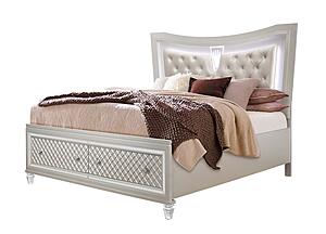 Paris Champagne King Bed w/LED, Dresser, Mirror, Nightstand by Global Furniture
