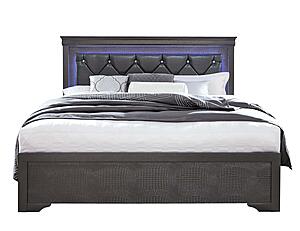 Pompei Metallic Grey Queen Bed w/LED by Global Furniture