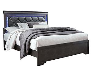 Pompei Metallic Grey King Bed Group w/LED by Global Furniture
