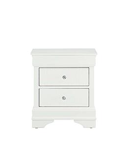 Pompei Metallic White Nightstand by Global Furniture