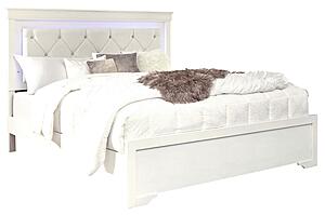 Pompei White Queen Bed w/LED Dresser Mirror & Nightstand by Global Furniture