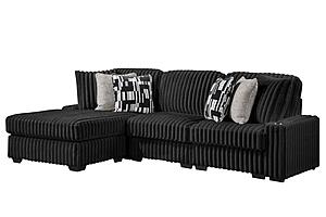 Puffy L-Shaped Sectional Sofa - Black by Galaxy Furniture