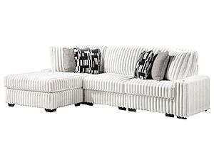 Puffy L-Shaped Sectional Sofa - Cream by Galaxy Furniture